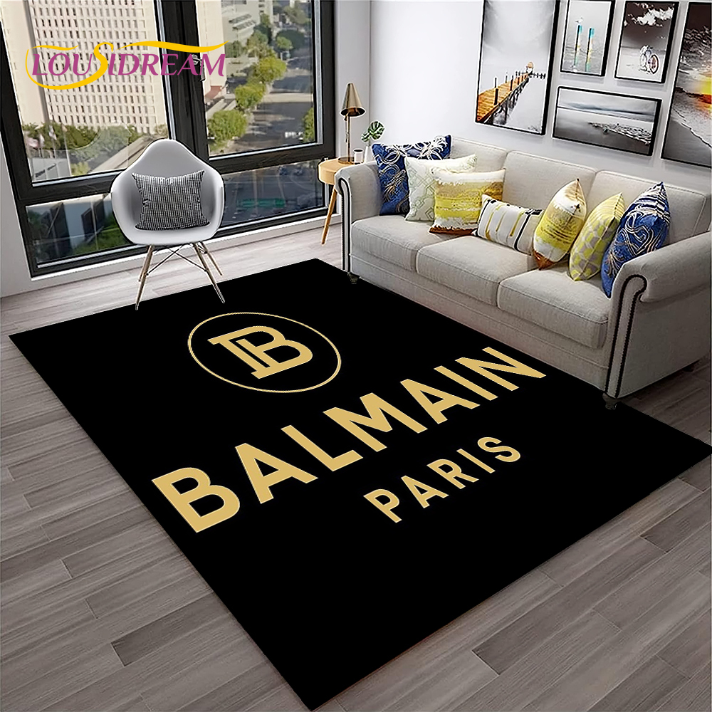 Commercial Printing Format - 3D Printing B-Balmain Logo Fashion Carpet