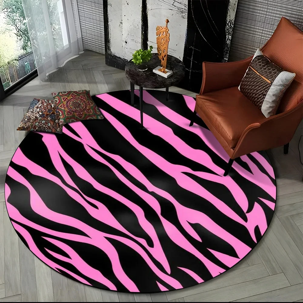 Pink Zebra Stripe Print Round  - Commercial Printing Format reseña y precio